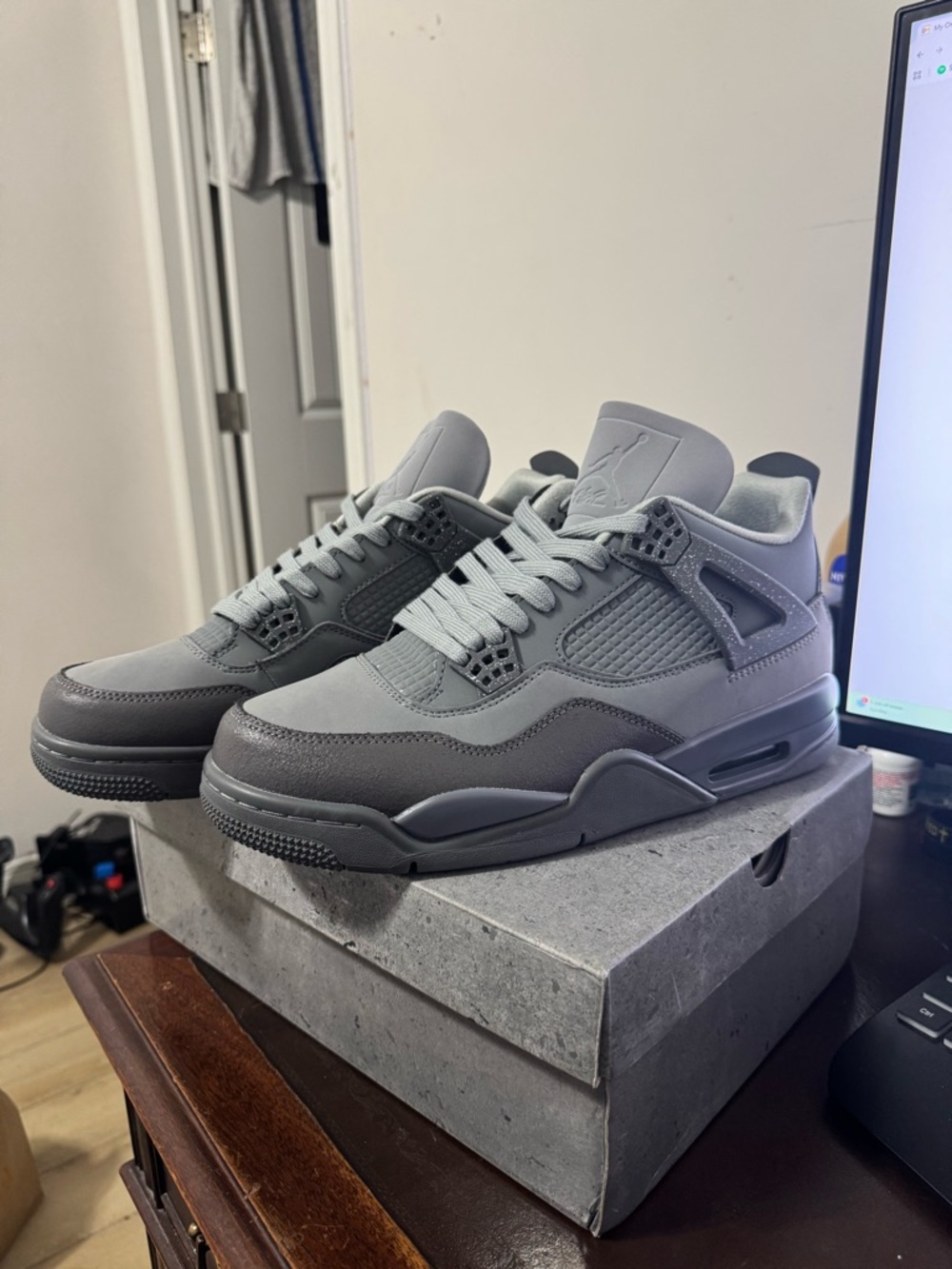 Jordan Retro 4 Sneakers in All-Gray